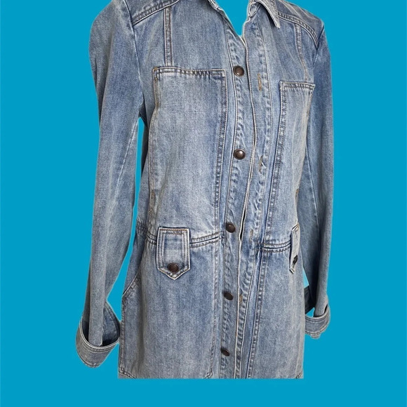 Free People womans jean coat size small Long Jean Coat - Picture 6 of 6